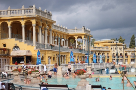 Enjoying a Monday afternoon at the Széchenyi thermal baths